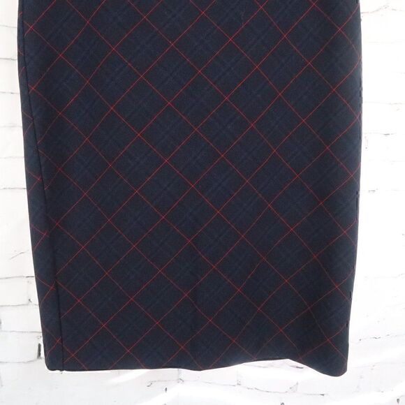 EXPRESS NAVY & RED PLAID PENCIL SKIRT SIZE 0 - Picture 6 of 12
